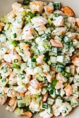 Healthy cucumber shrimp salad with fresh ingredients and vibrant colors