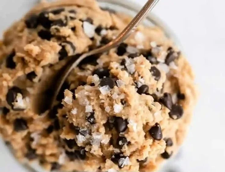 Healthy edible protein cookie dough ready to enjoy as a nutritious snack.