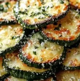Crispy garlic parmesan roasted zucchini on a plate