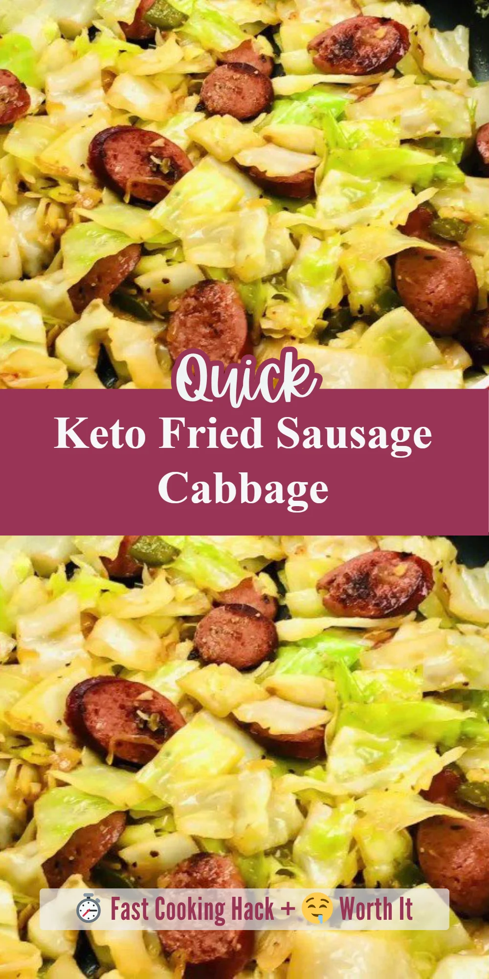 Keto Fried Sausage Cabbage