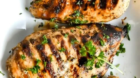Delicious Mediterranean chicken marinade ready for marinating chicken.