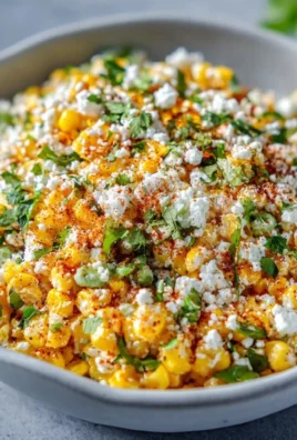 Bowl of Mexican Street Corn Salad topped with cheese and cilantro