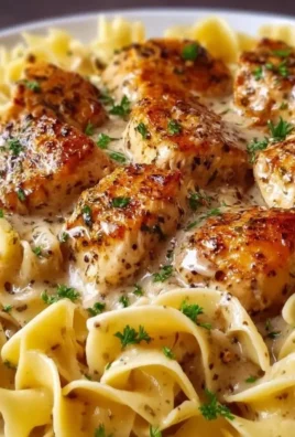 One-Pan Creamy Garlic Butter Chicken with Egg Noodles dish