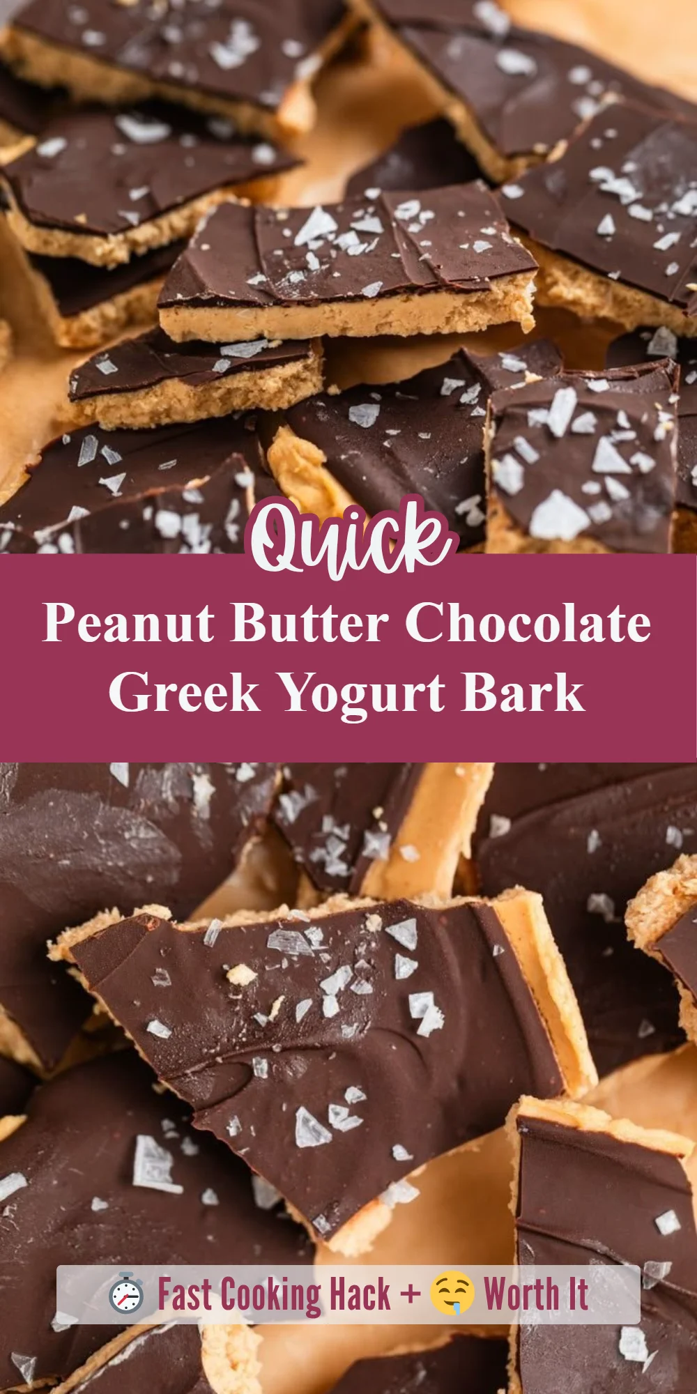 Peanut Butter Chocolate Greek Yogurt Bark