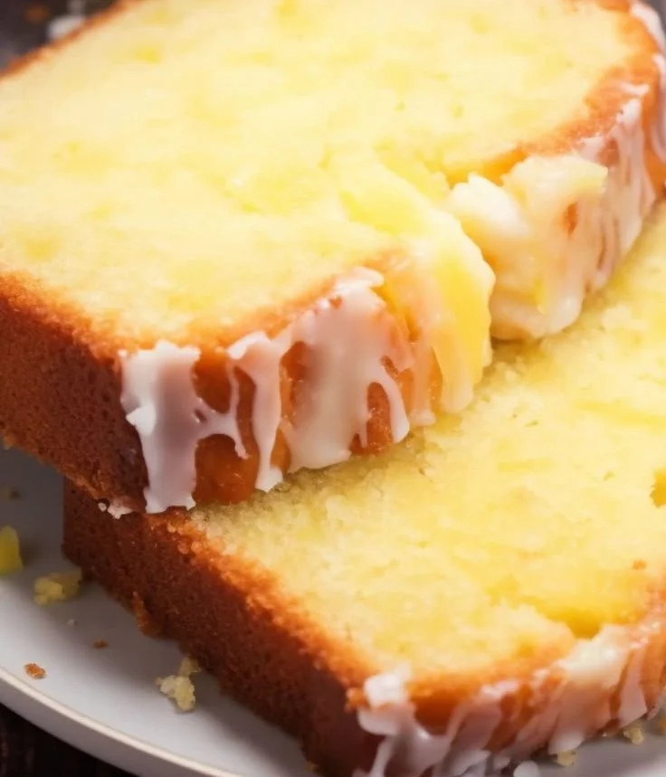 Freshly baked pineapple bread with a golden crust and pineapple pieces.