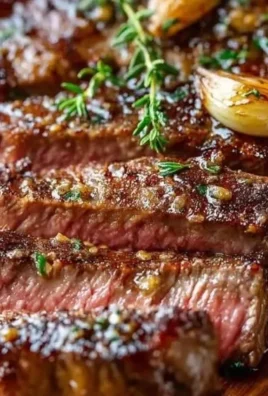 Juicy ribeye steak cooked to perfection, showcasing its marbling and texture