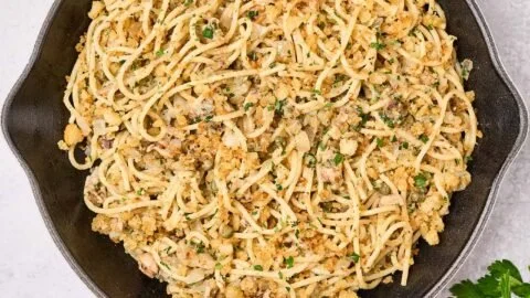 Sardine Pasta With Lemon & Garlic Crumbs