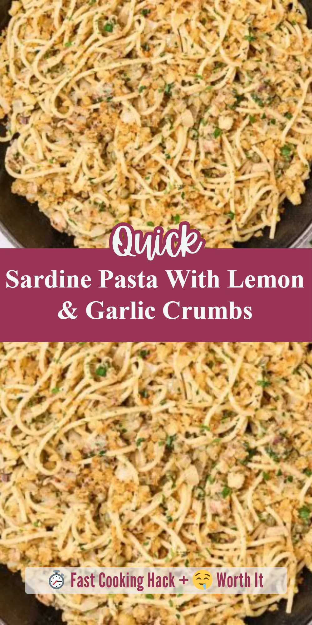 Sardine Pasta With Lemon & Garlic Crumbs