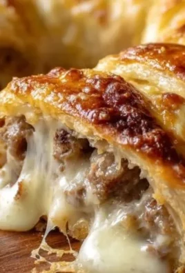 Sausage and cheese crescent ring baked to golden perfection