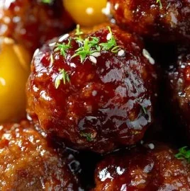 Delicious slow cooker teriyaki meatballs served on a plate