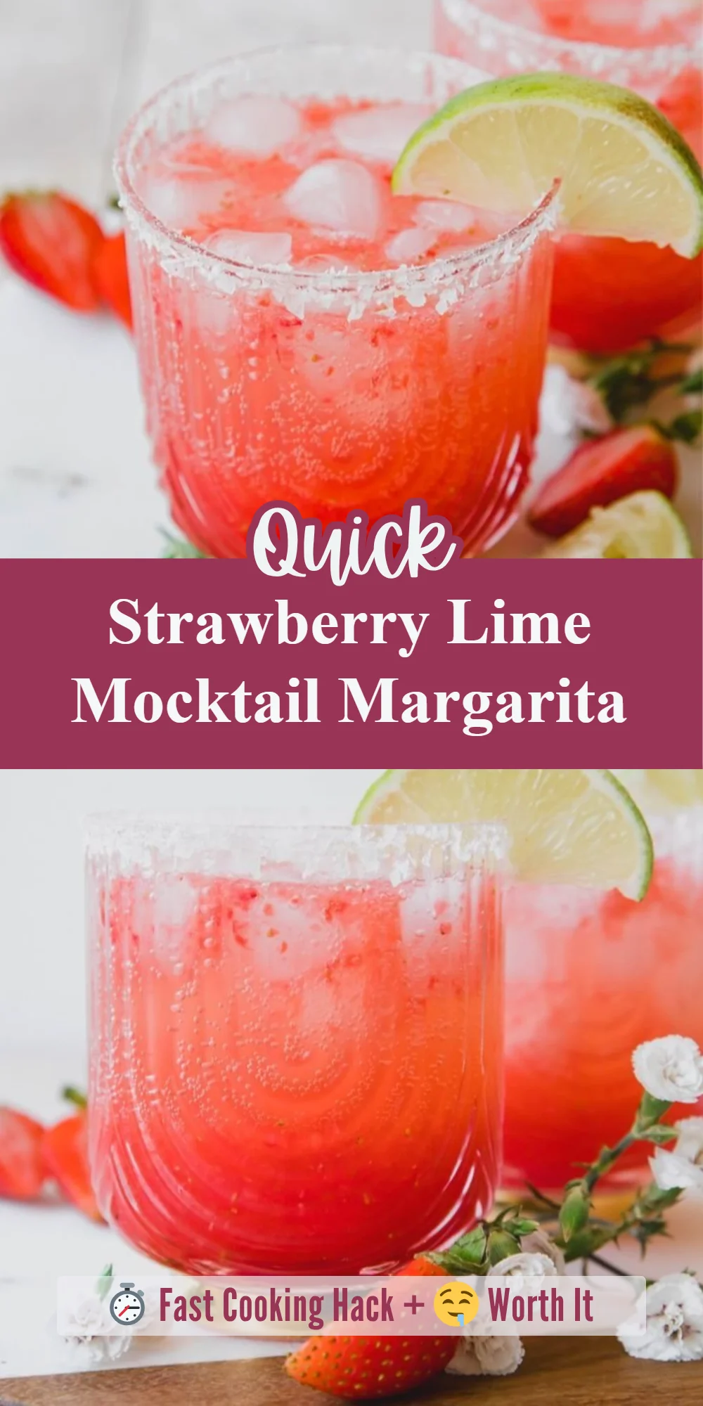 Strawberry Lime Mocktail Margarita