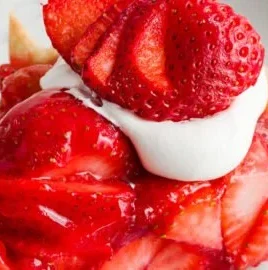 Homemade strawberry pie with fresh strawberries and a golden crust